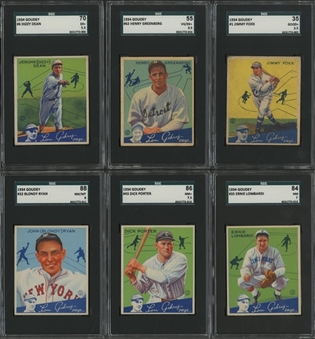 1934 R330 Goudey Near Set (94/96) Including Two Signed Cards, Plus Wrapper